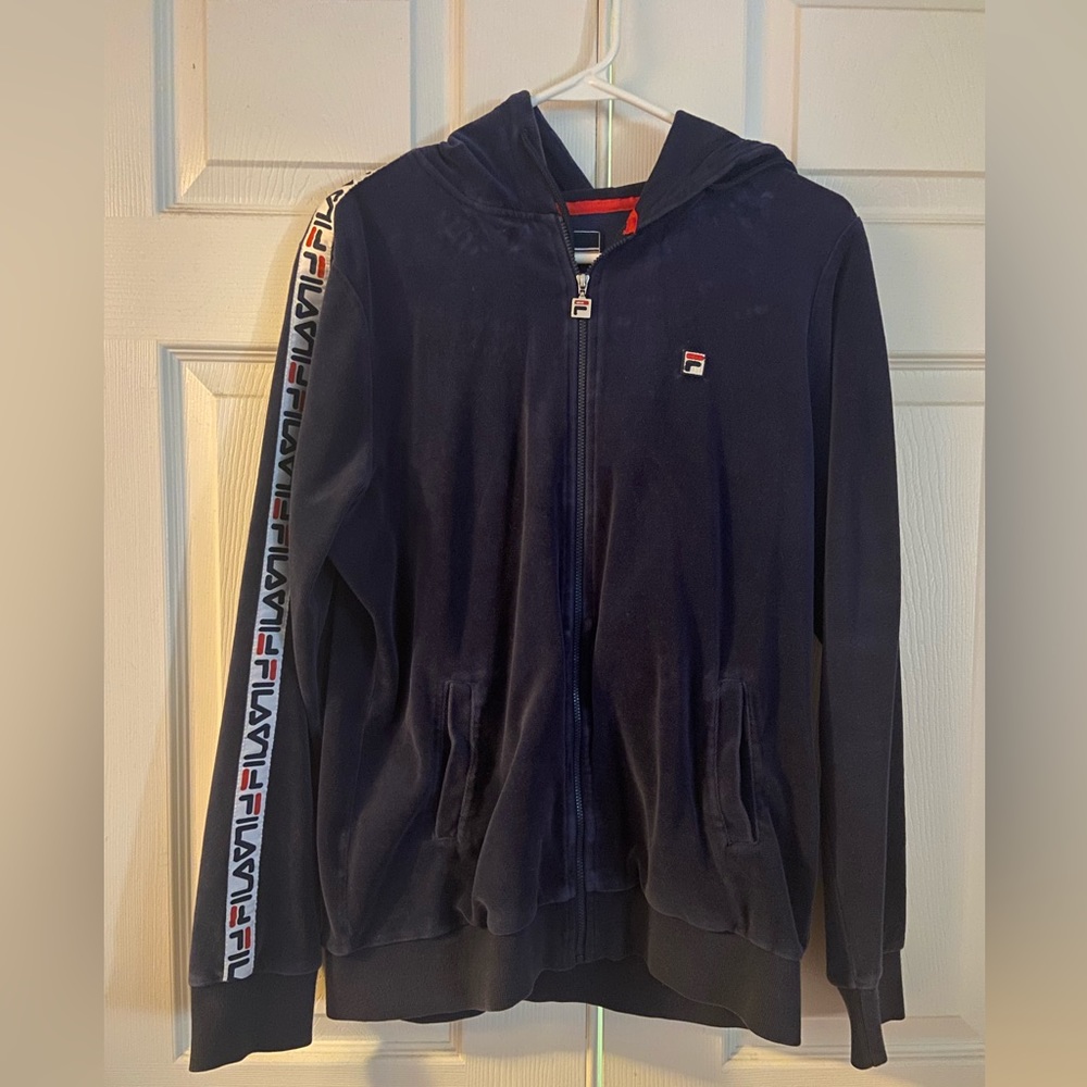 Fila velvet zip up hoodie